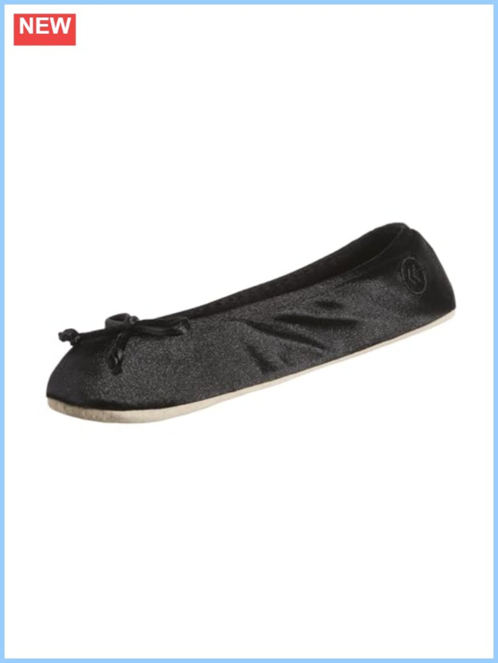 Satin Ballerina Slippers with Ribbon Bow Suede Sole Comfort